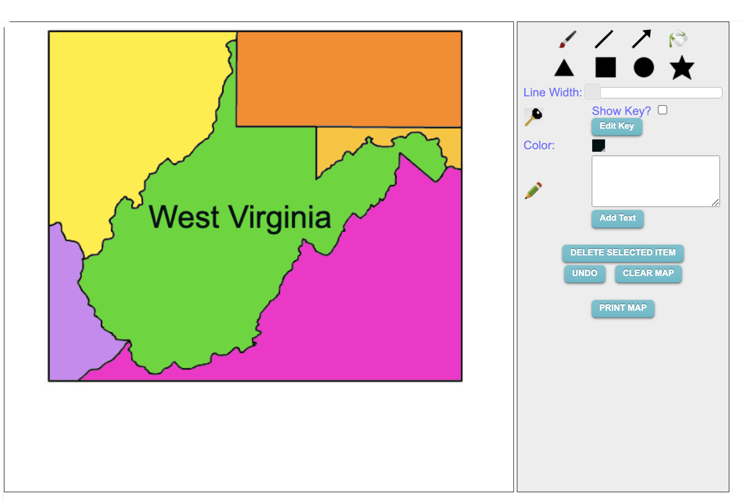 Make your Own West Virginia Map Online